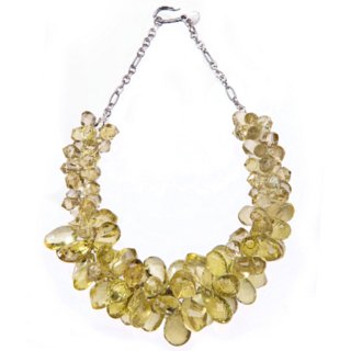 golden green quartz necklace