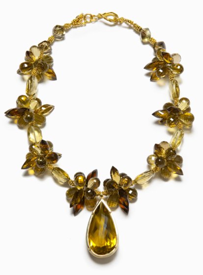 116 carat lemon quartz pendant necklace 