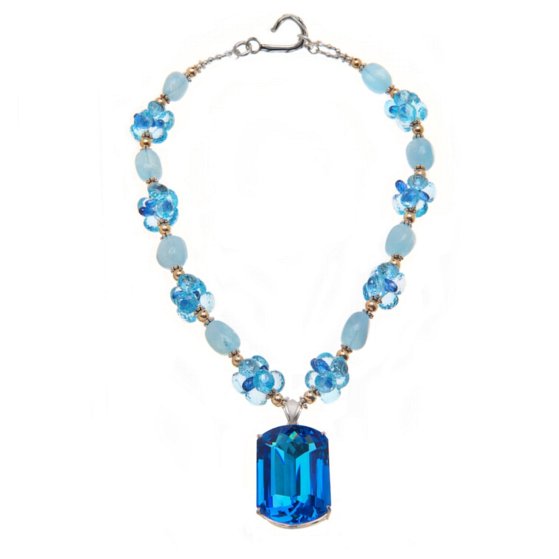187 carat blue topaz pendant