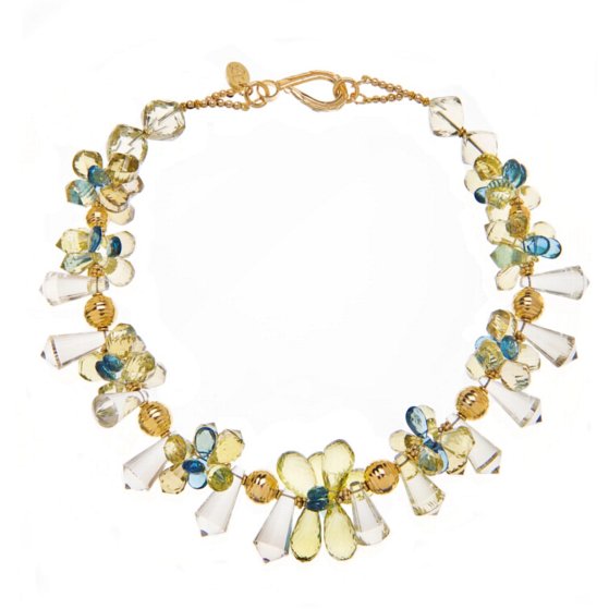lemon quartz and 18K gold necklace 