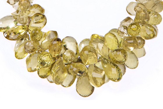 golden green quartz necklace
