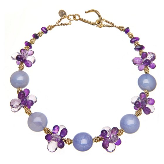 purple chalcedony necklace