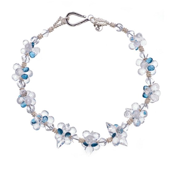 crystal quartz and london blue topaz necklace