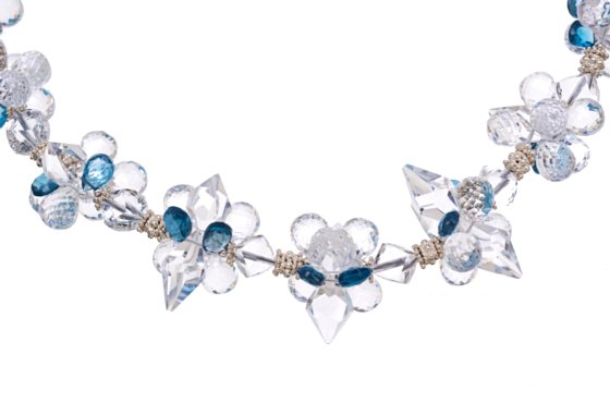 crystal quartz and london blue topaz necklace