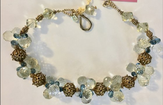 lemon quartz and london blue topaz necklace 