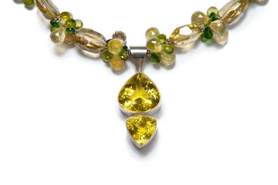 golden green citrine pendant
